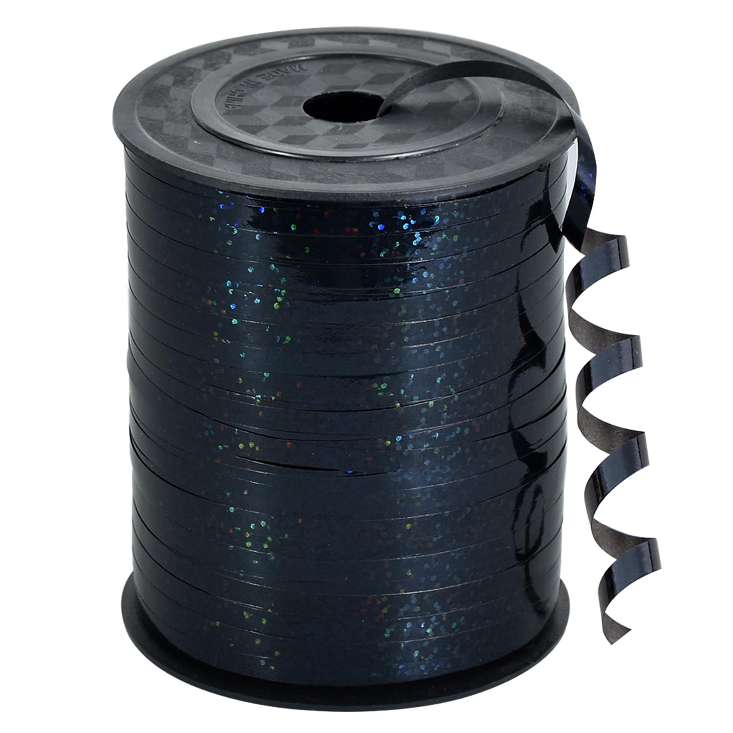 BEISHIDA 500 Yards Black Ribbon Crimped Curling Shiny Metallic Balloon String Roll Gift Wrapping Ribbon for Birthday Halloween Party Decoration
