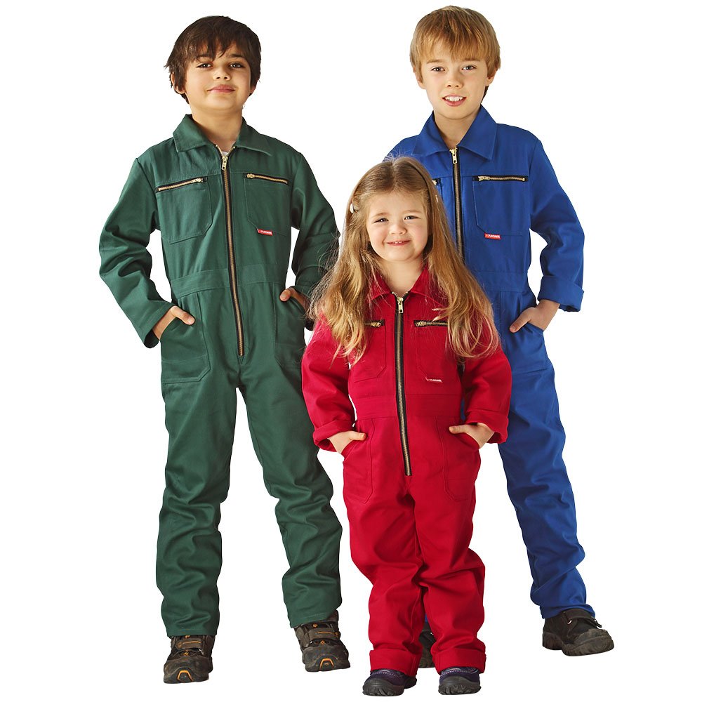 Planam - Tuta Da Rally Per Bambini, Colore: Blu, Verde 134/140