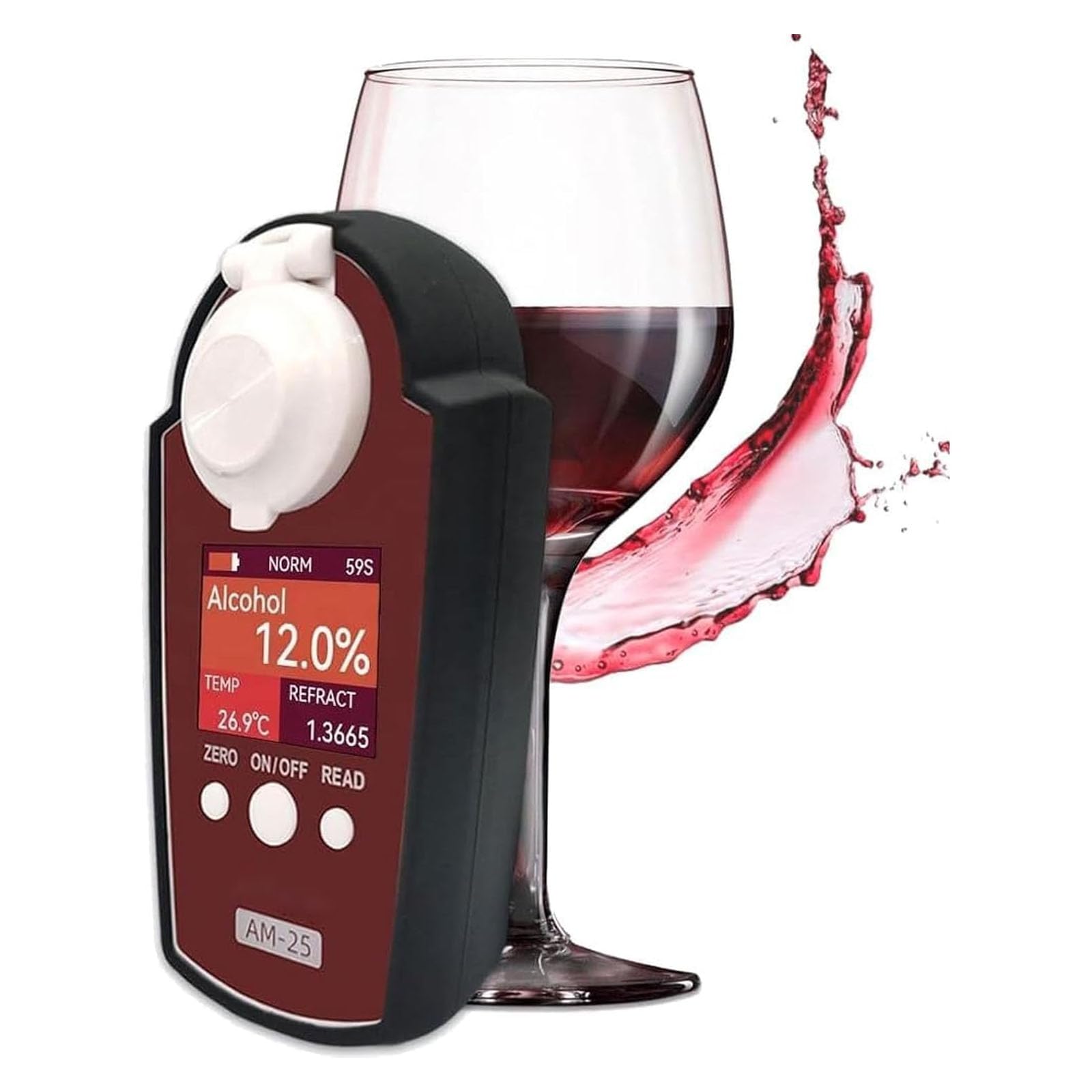 Probador digital de alcohol, hidrómetro portátil, precisión del 0,2%, lectura rápida de 3 segundos, reutilizable para pruebas de pureza y concentración de etanol