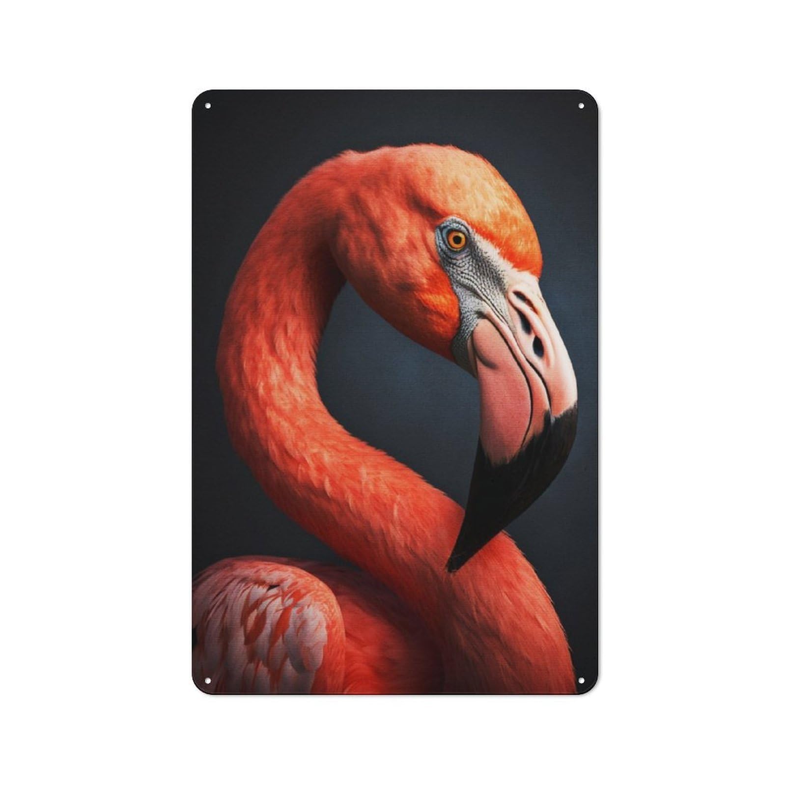 Junmoney Flamingos Portrait Retro Tin Sign 30X20cm For Workshop Wall, For Collectors Of Retro Metal Wall Decor