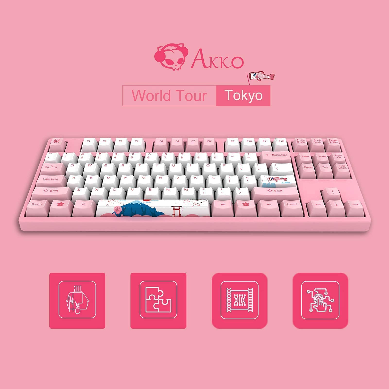 Akko World Tour Tokyo 3087 R1 Keyboard And Mousepad Set Programmable