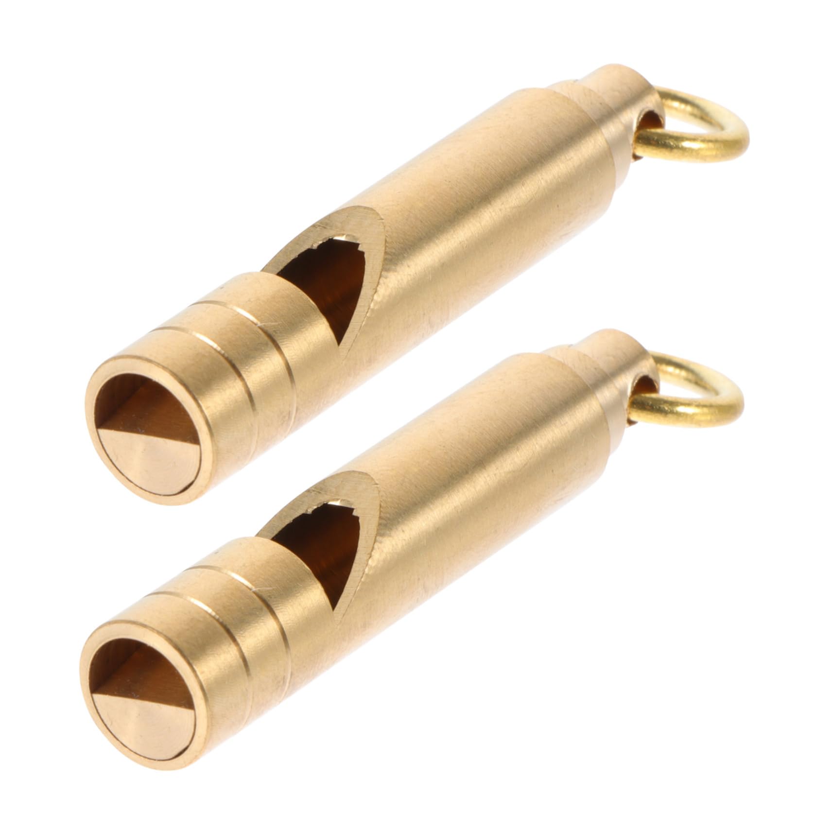 ibasenice Retro Brass Whistle Keychain 2pcs Emergency Whistle Practical Warning for Outdoor Adventures