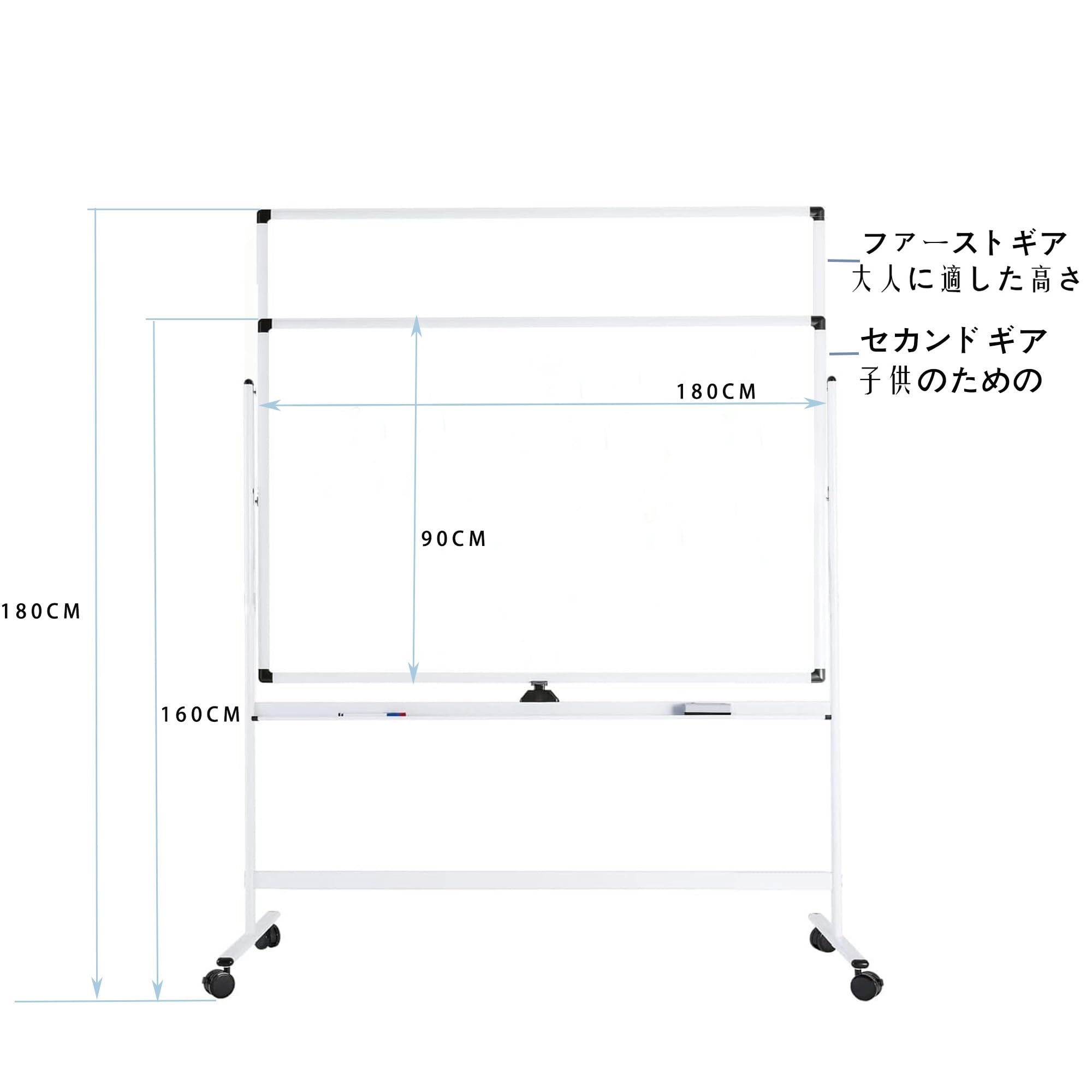 Amazon.co.jp: 法人様向けホワイトボード 両面 180*90cm キャスター 