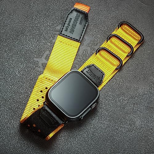 Compatible with Apple Watch Band 38/40/41/42/44/45/49/46mm,Rugged Replacement Nylon Strap With Three Buckle Loop Design For iWatch Ultra 3/2/1 - Image 3