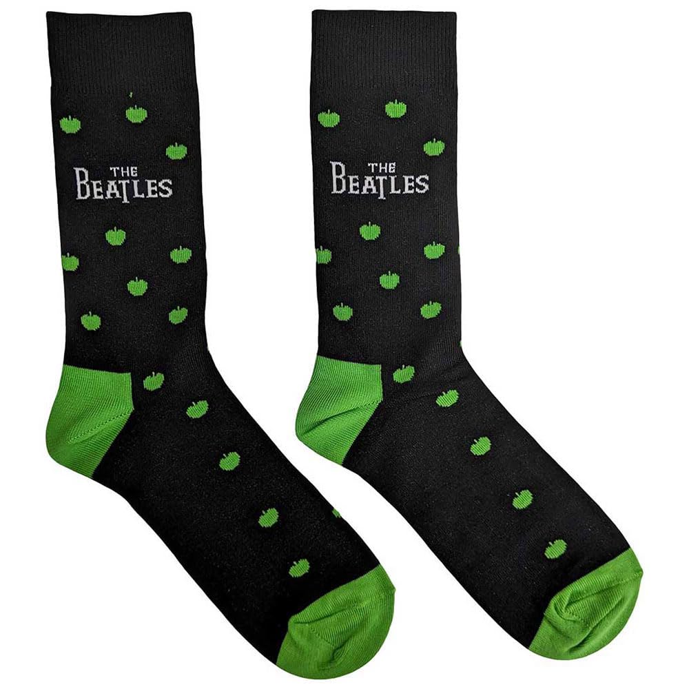Paradiso Clothing Unisex Black The Beatles Drop T Band Logo And Apples Ankle Socks