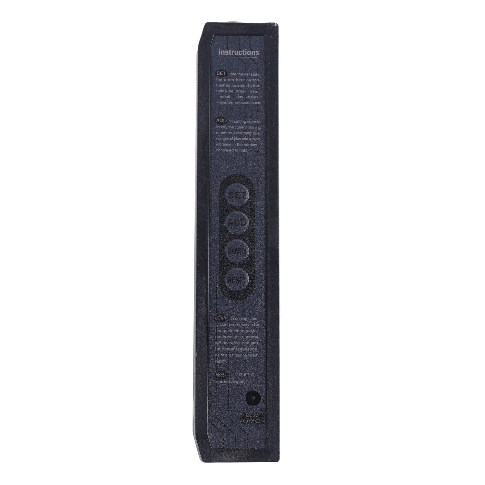 Reloj de pared digital LED para personas mayores, reloj de mesa, salón, oficina, con fecha y temperatura, 480 x 190 x 30 mm (letra azul)
