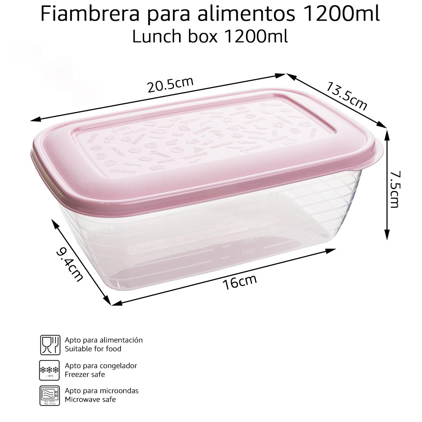 12 Contenitori Alimentari Trasparenti Da 1,2L - Senza BPA, Per Microonde, Lavastoviglie E Congelatore - Foto 7