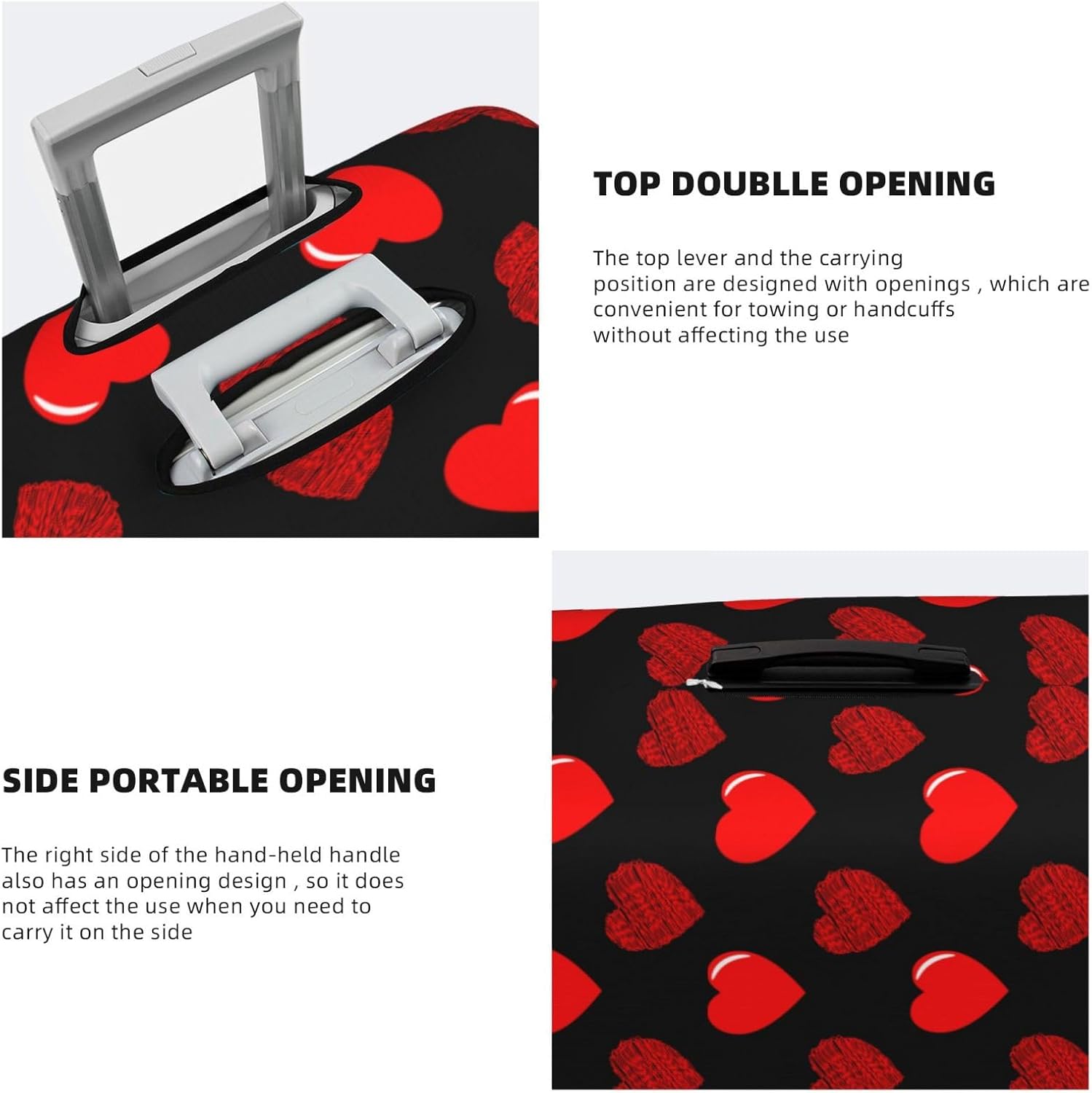 Suitcase Covers For Luggage Valentine'S Day Red Heart Elastic Stretch Luggage Cover Protector (For 18-32 Inch Suitcase)