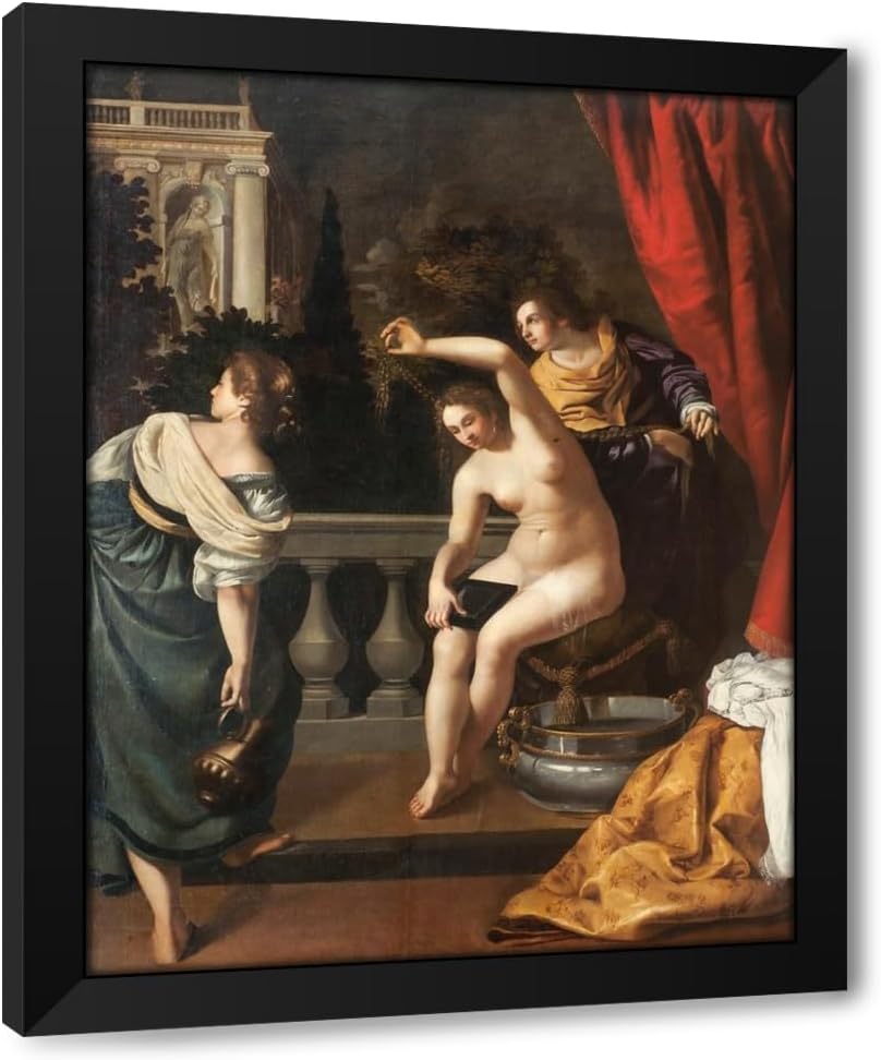 ArtDirect Betsabea Al Bagno Custom Framed Art Print Giclee Print or Canvas Options with Various Sizes and Customization by Artemisia Gentileschi
