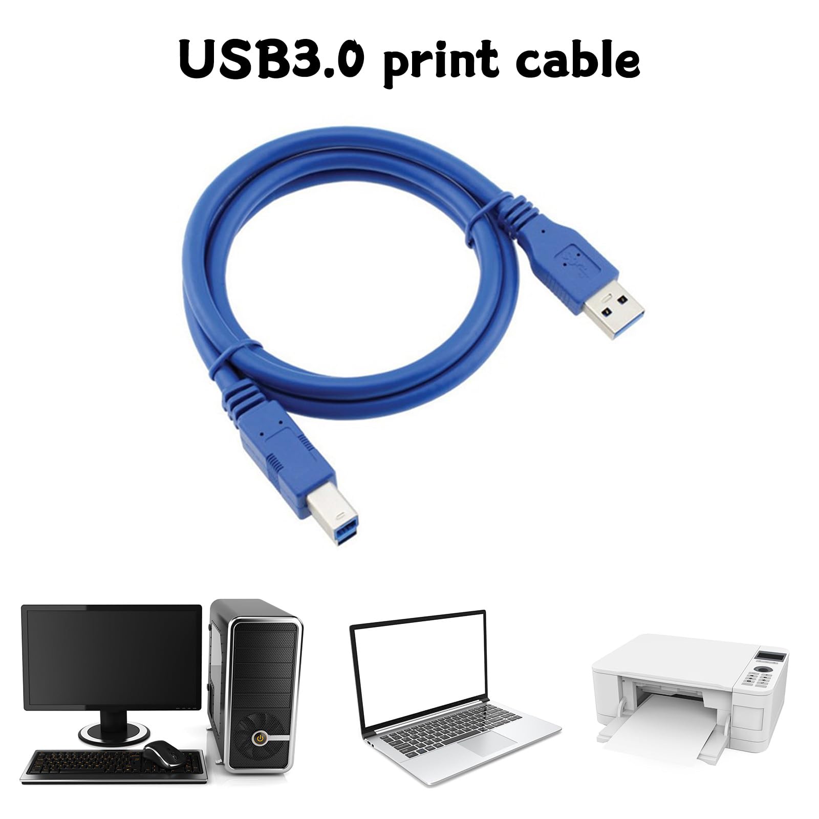 Cavo di prolunga USB 3.0 for stampante, velocità di connessione elevata di 4,8 Gbps, connettori for connessione sicura(5m)