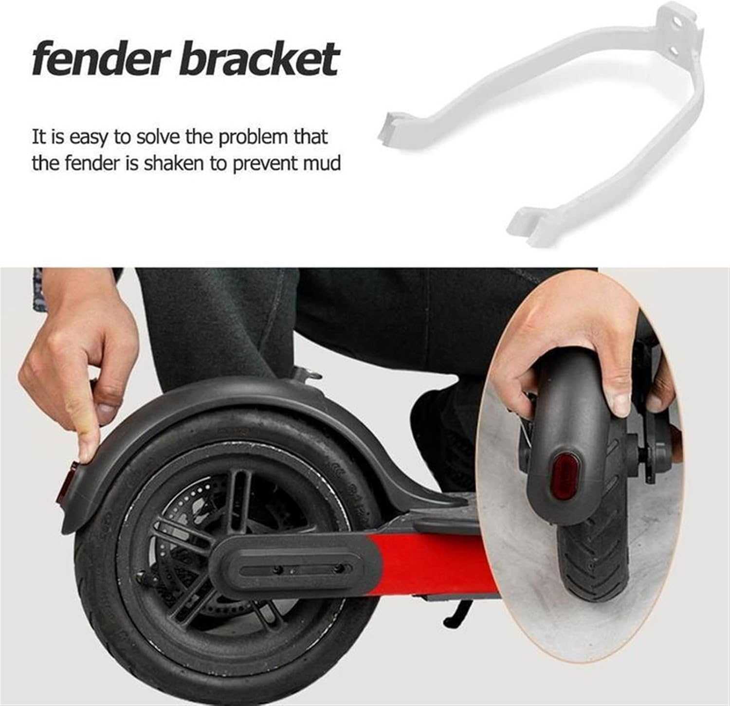 Front Rear Back Fender Mudguard Suppor Bracket Shockproof Accessories Electric Scooter Rear Fender Bracket (Color : B)