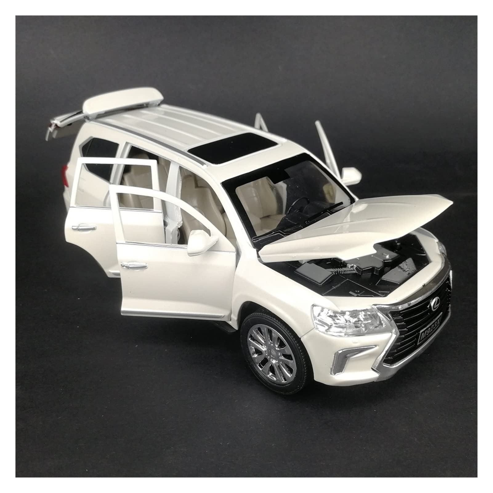 for Simulation Legierung Auto Modell SUV W/6 Türen Offen Länge 20Cm 1:24 (Color : White)