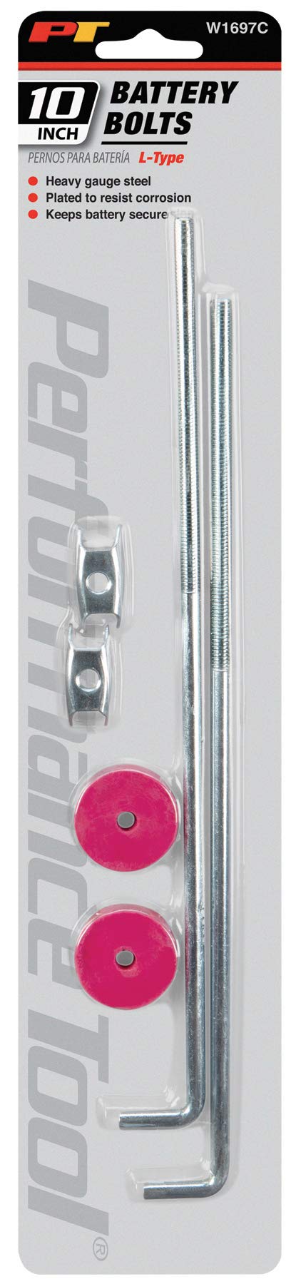 Performance Tool W1697C Heavy Gauge Steel L Style Battery Bolts, Corrosion-Resistant Plating, Ideal for Welding, Woodworking, Metalworking, and More