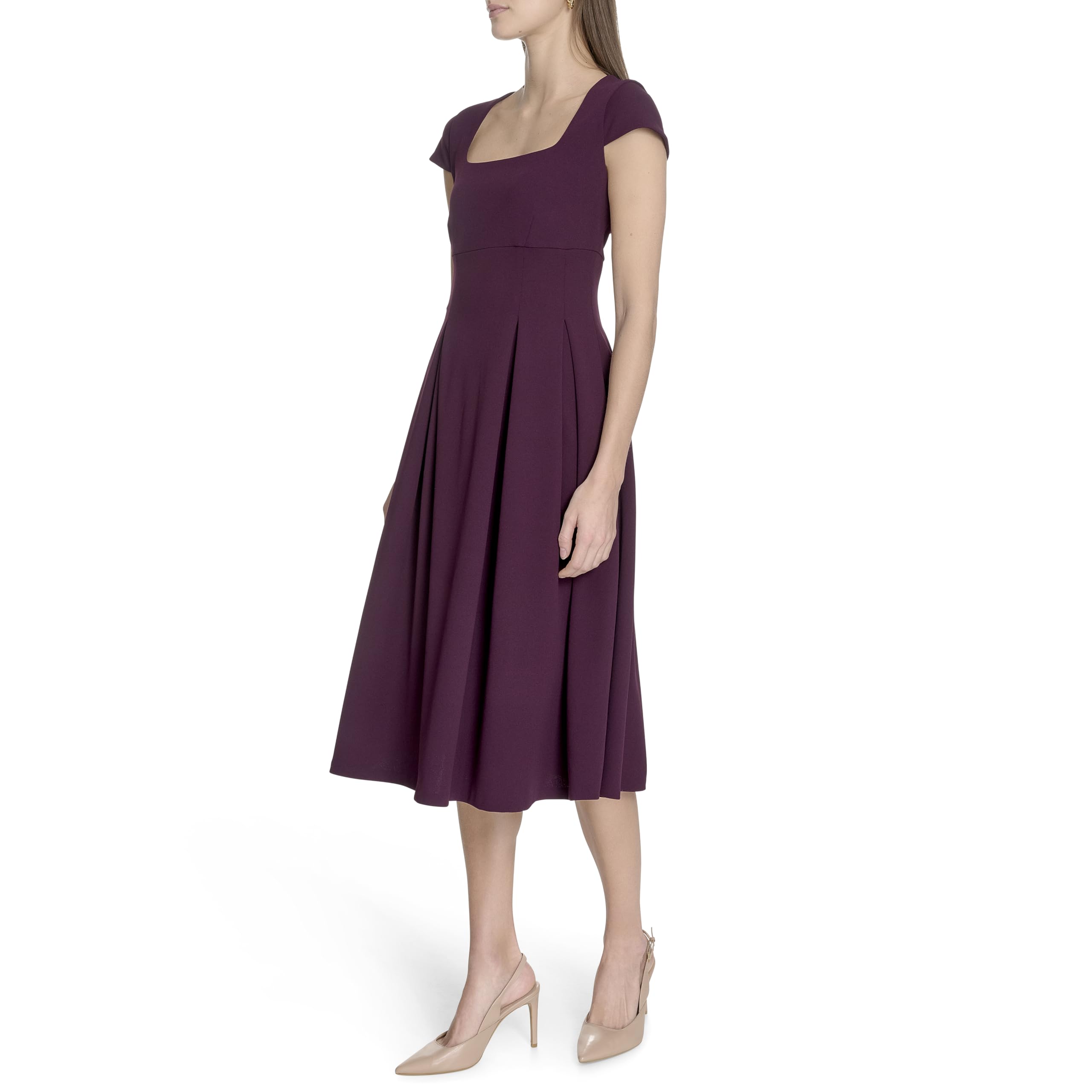 Calvin Klein Damen Party Square Neck Midi Dress Kleid