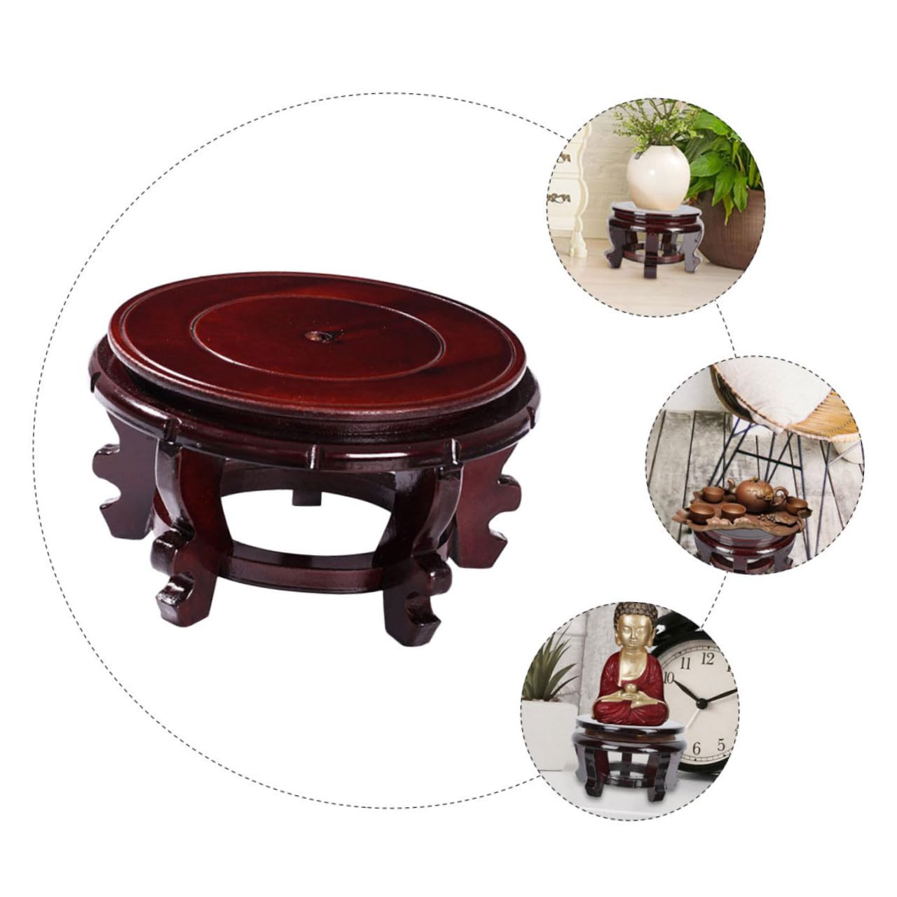 NUOBESTY Soporte y para Macetas Base , Maciza Redonda Madera de Elevador Estable para Plantas en Macetas, Adecuado para Jardinería Ambiente