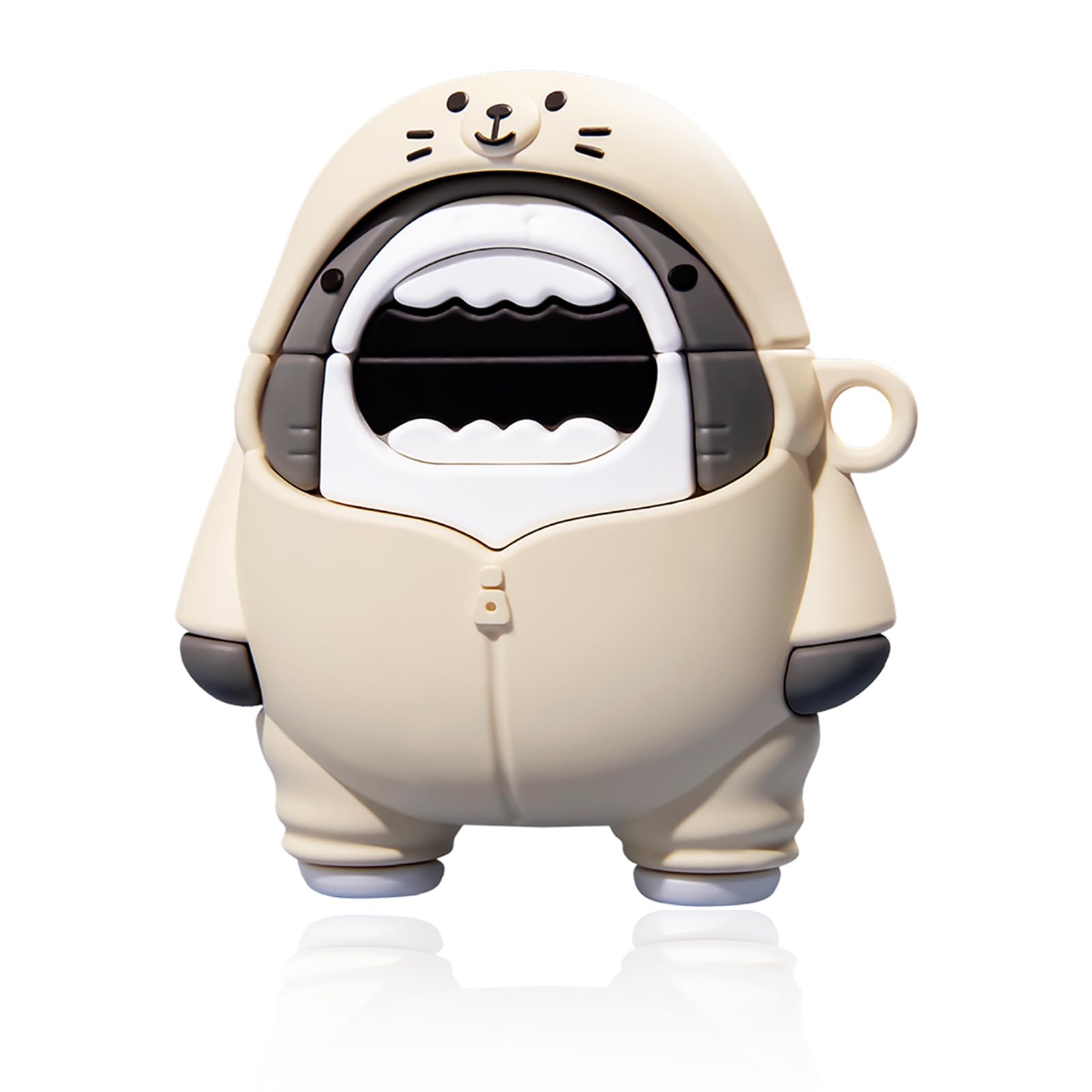 YAKVOOK for AirPods 3 Case,Cute 3D Cartoon Hoodie Shark AirPods 3 3rd Generation Cover Kawaii Soft Silicone Protective Cover with Keychain Shockproof