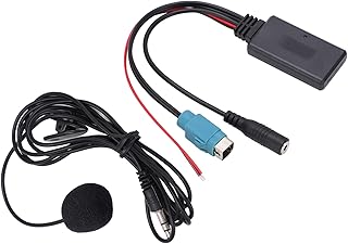 Módulo AUX IN Bluetooth, AUX no adaptador de cabo estéreo com substituição de microfone removível para Alpine 2009 para modificação