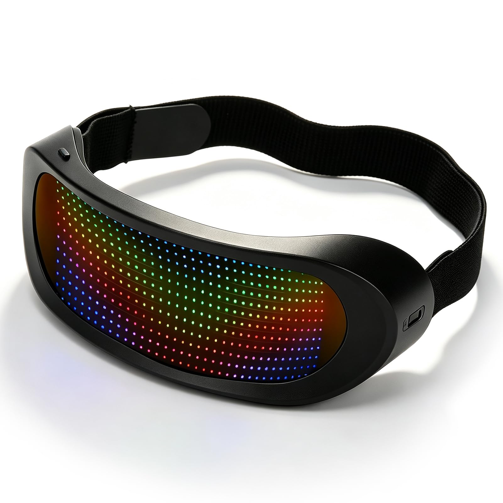 Glaeptio Programmable LED Glasses with APP Control, Full Color 12x36 Pixels, BT Light Up Glasses with 4 Modes, 22 Animations, 400mAh Battery, Frameless Design for Party Cosplay