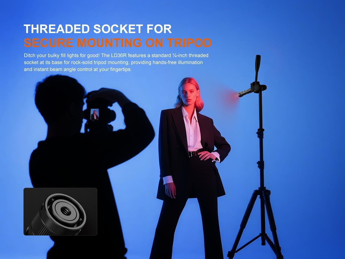 Fenix LD36R Threaded Socket for Tripod Mounting