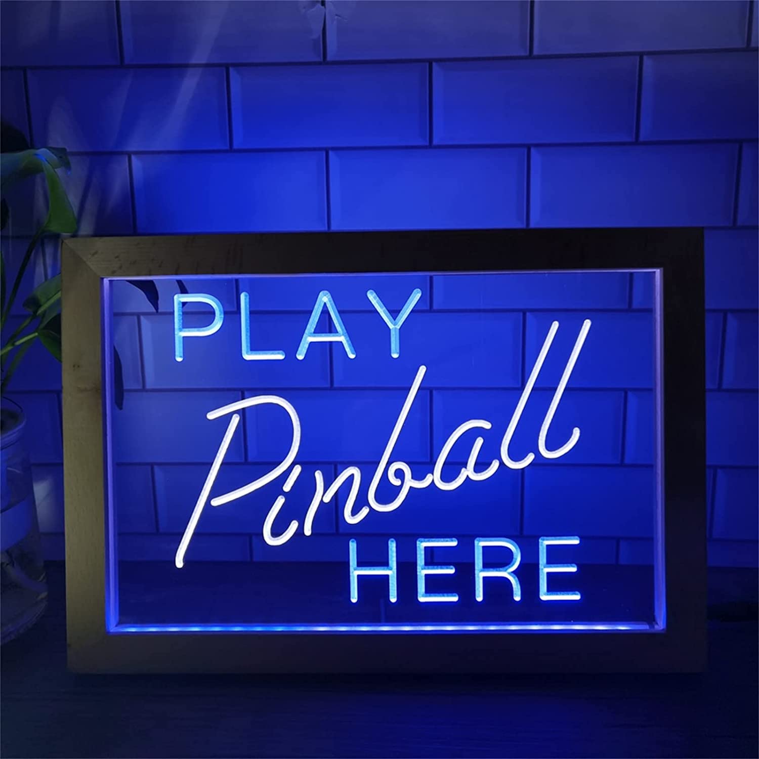 Néon LED Pinball Room panneau lumineux bleu blanc USB