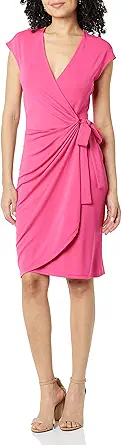 Amazon Essentials Women's Classic Cap Sleeve Wrap Dress (Available in Plus Size)