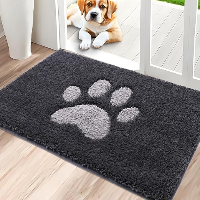 Door Mat Indoor, Dog Mats for Muddy Paws Super Absorbent
