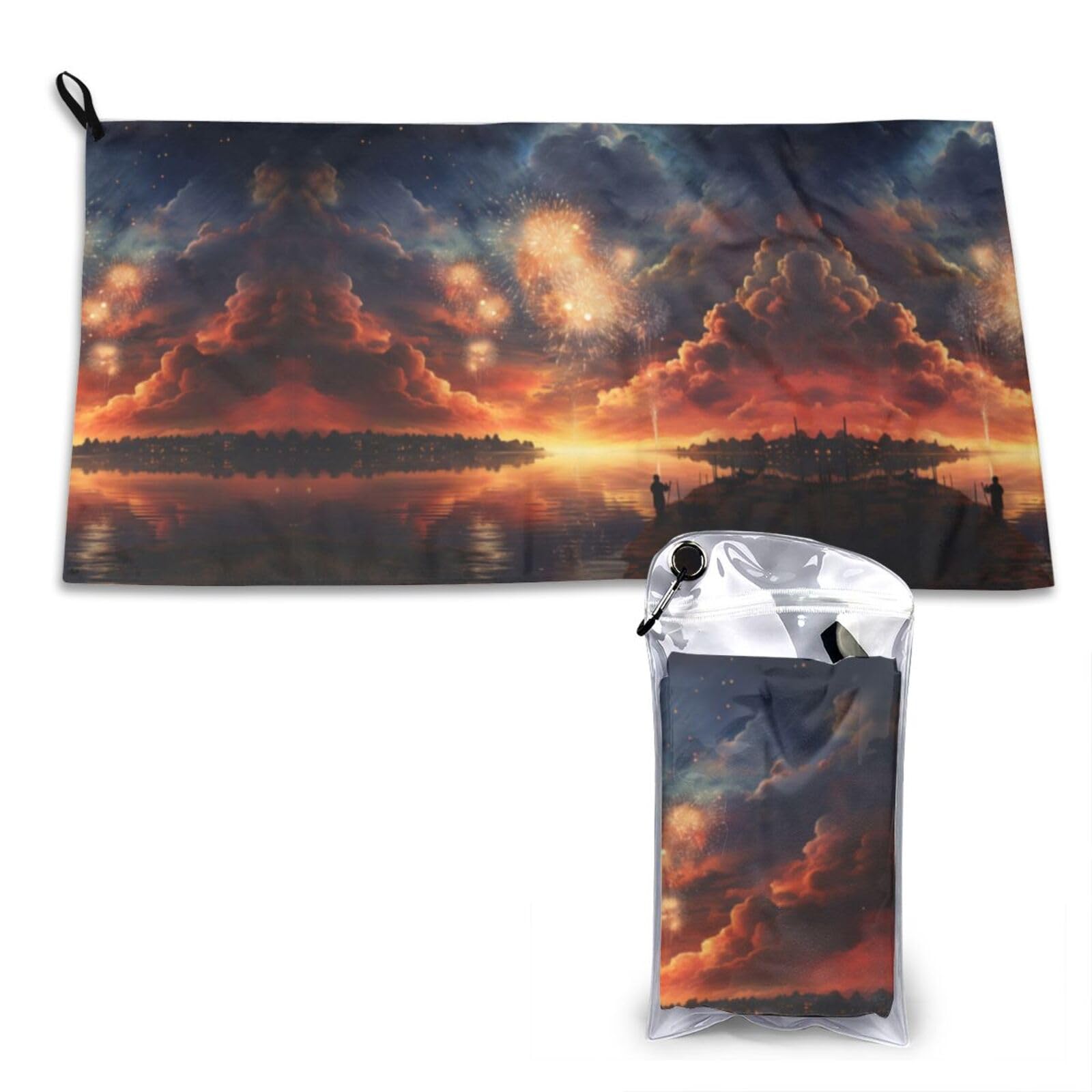 DUYKIMQW evening sky Print Quick Dry Towel 16x31.5in White