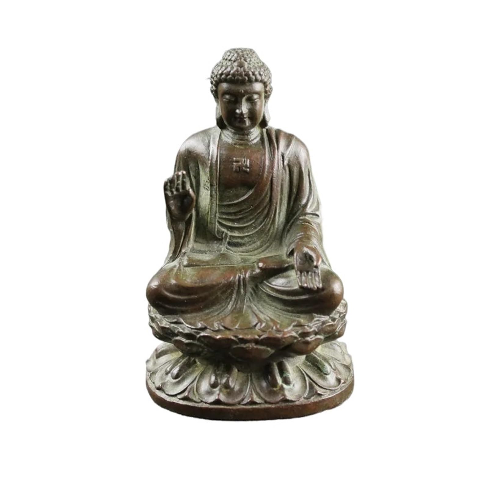 LMCABCDE Vintage Copper Tathagata Buddha Statue Home Decor Retro Living Room Desk Ornaments Miniature Figurine