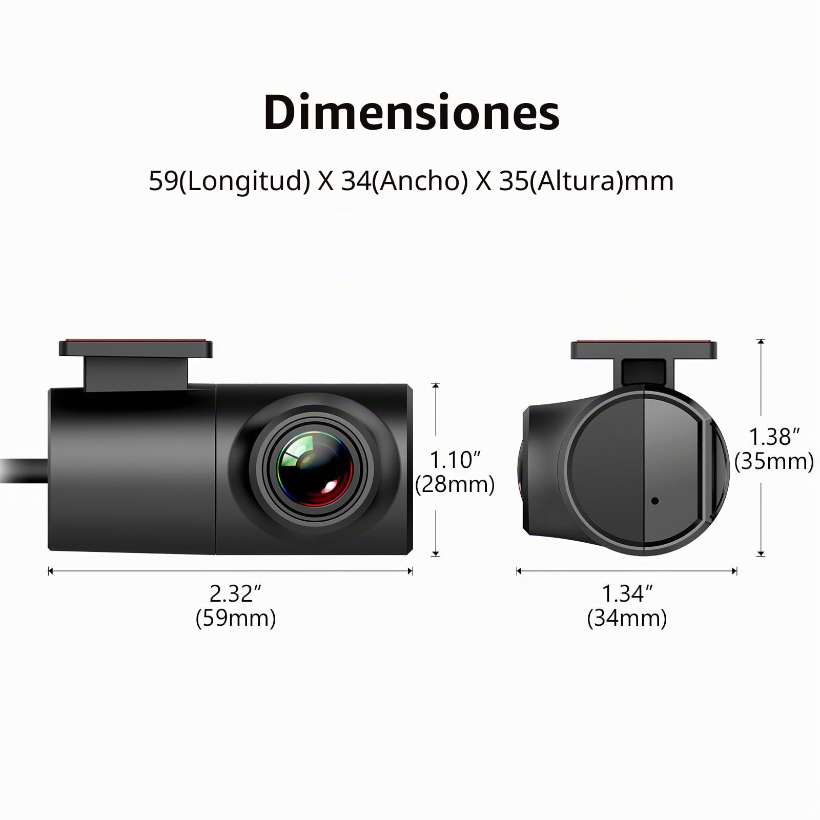 Eonon Cámara Frontal para radios Eonon Android Autoradios, Mini dashcam para Coche, 120° Gran Angular, 1280 × 720p A100