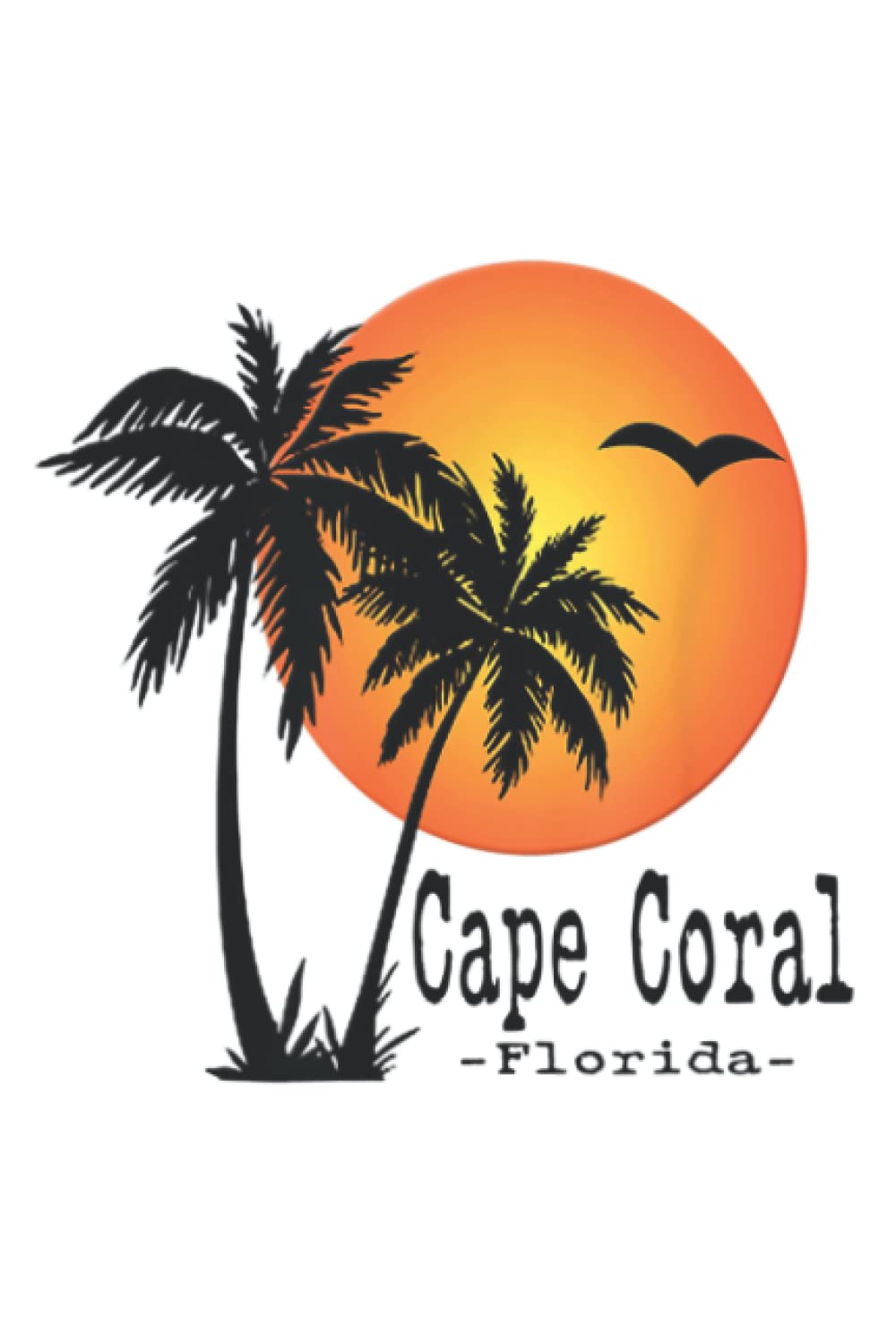 Cape Coral Souvenir Gift Palm Tree Sun Florida Vacation: Lined Journal & Diary for Writing & Notes with Memo Diary Subject Notebooks Planner, 6x9 inches, 120 Page