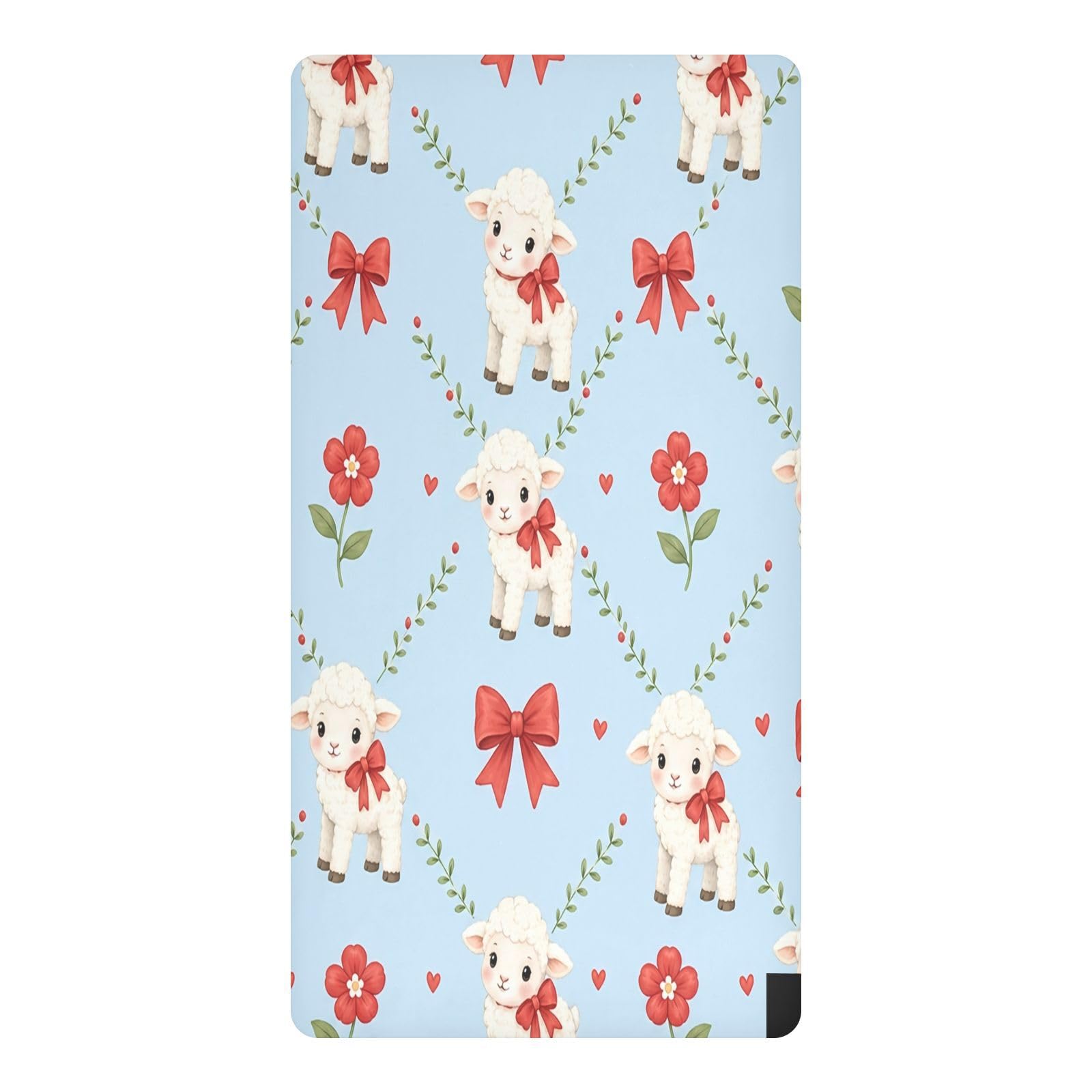 BOESI Bow Lamb Waterproof Crib Sheet,Fitted Mattress Protector