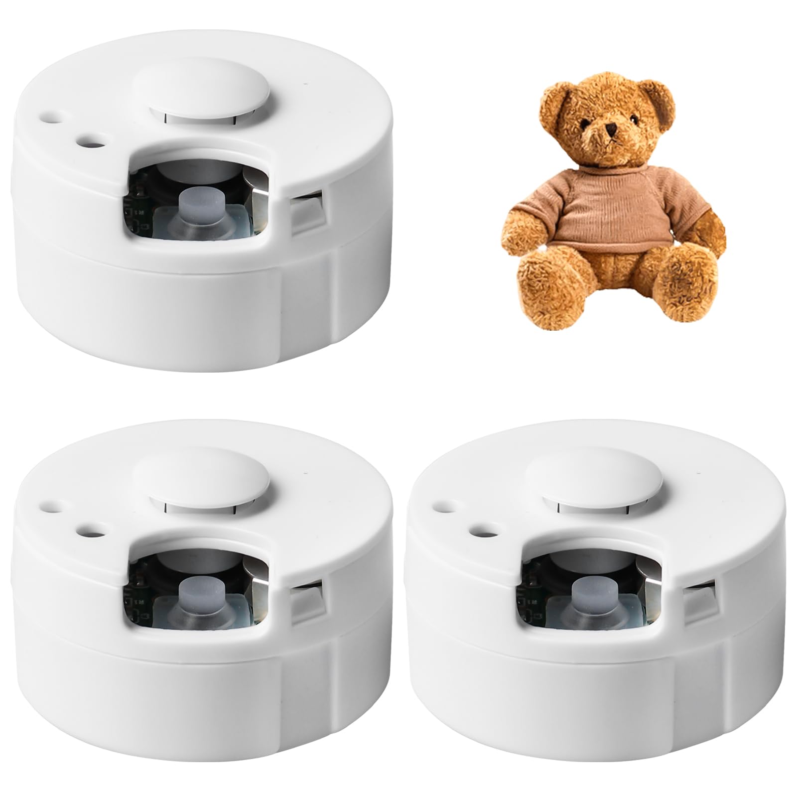 3 grabadoras de voz para animales de peluche, módulo de sonido de grabación en 60 segundos para osito de peluche, módulo de sonido jugable, grabadora de voz, juguete para grabación personalizada