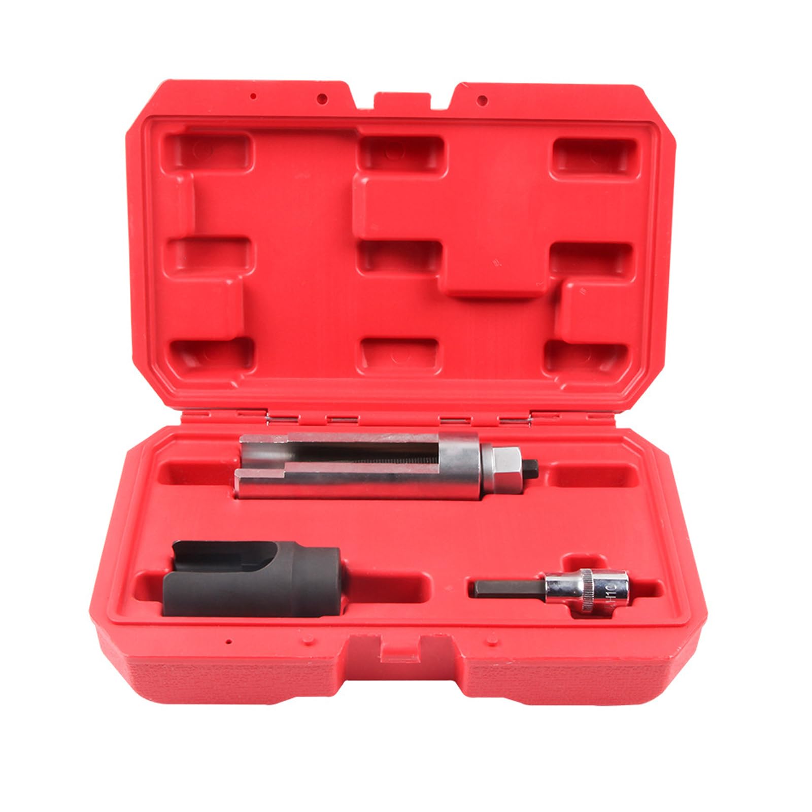 28-delige set voor injectoren, afdichtzitting, freesset, injectorstoel, gloeibougies, schachtreinigingsset, injectorfreesset, injectorfrees, gereedschap, diesel, injectorstoel, frees