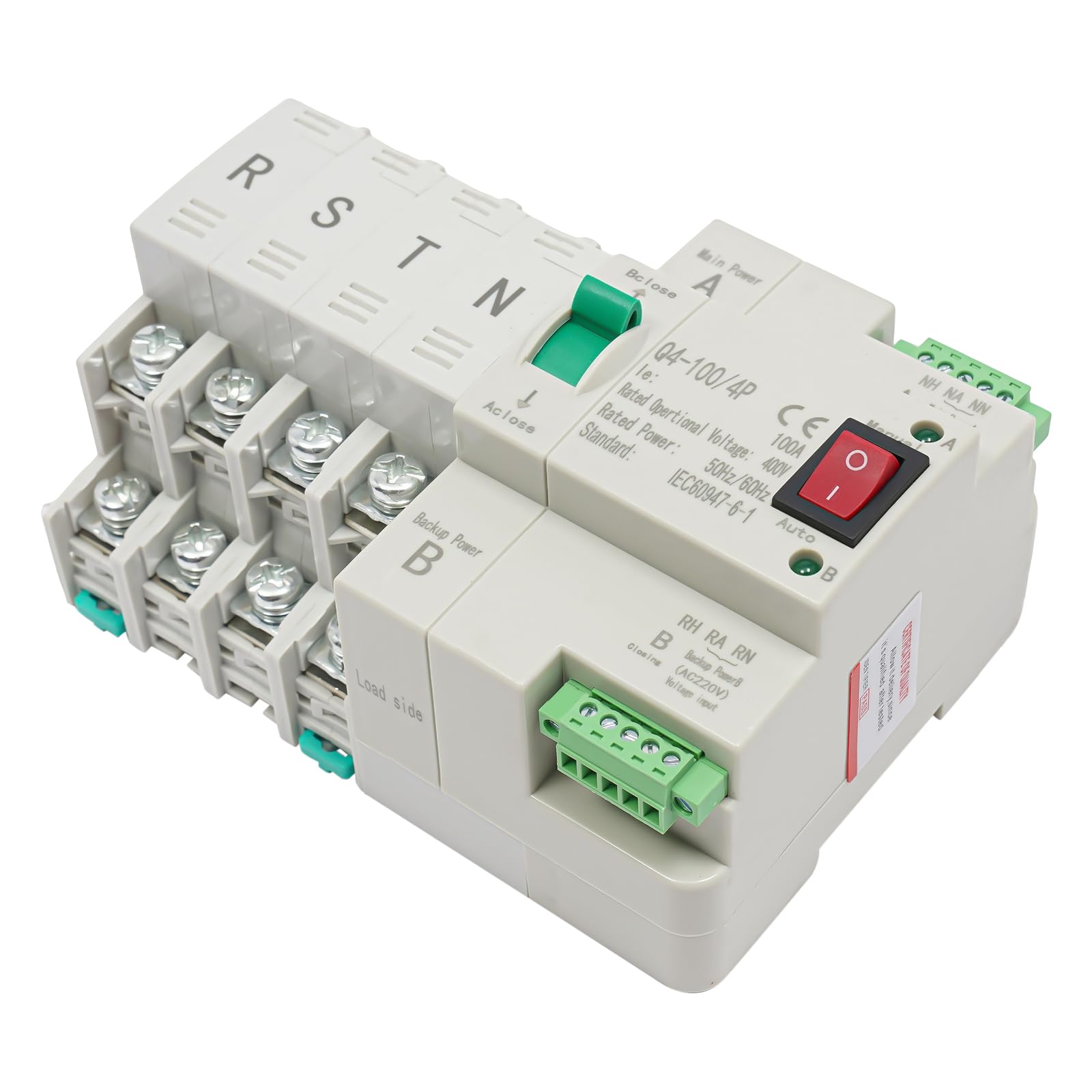 Przełącznik transferowy Dual Power Automatyczny AC 230V 4P 63A Przełącznik obciążenia Przełącznik zasilania awaryjnego, do zastosowań komunalnych UPS Falownik Solarny