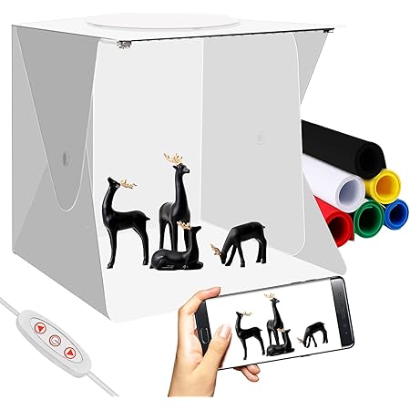 Mini Photo Studio Box 9x9 Inches Shooting Tent Kit With LED Beads 6 Colors Backdrops