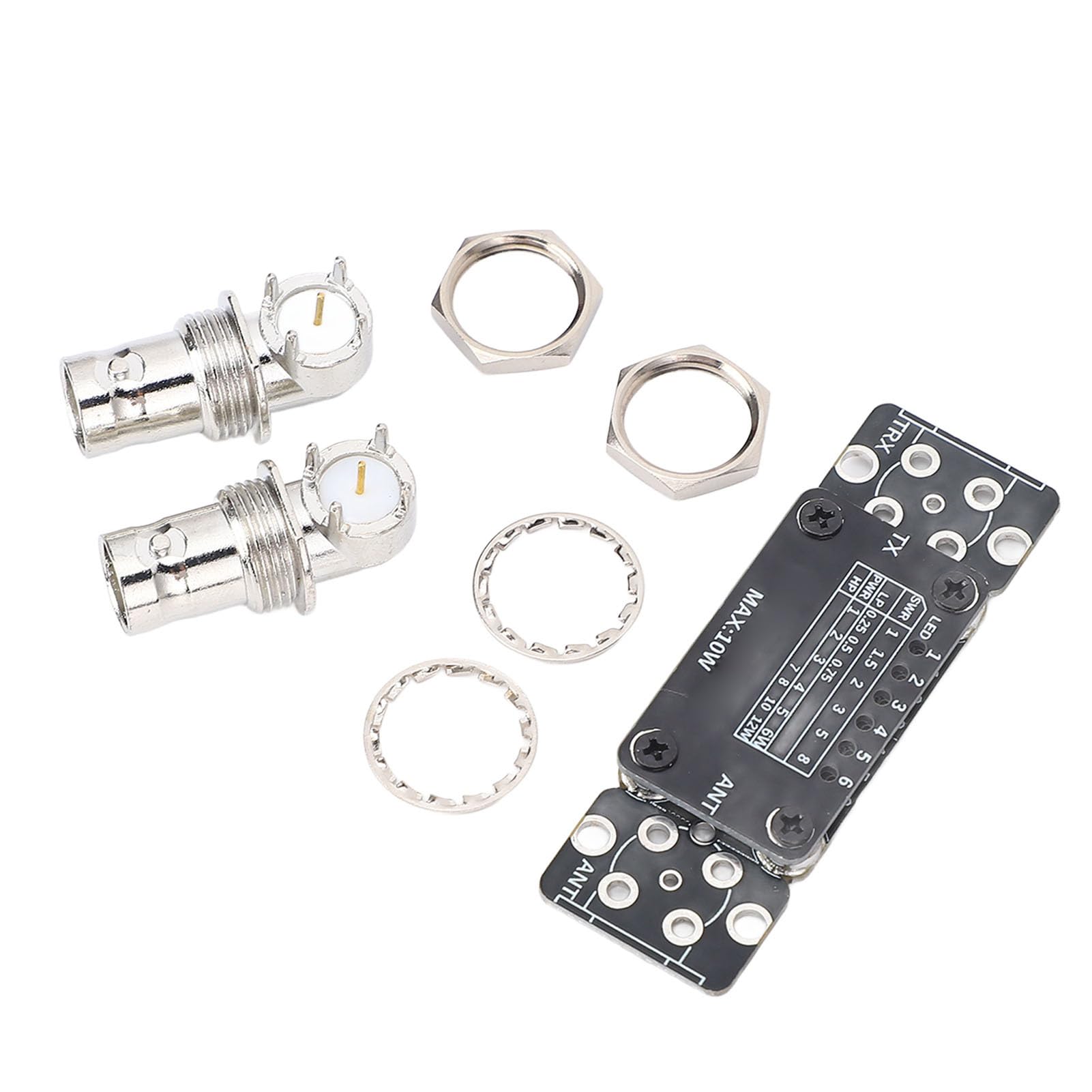 Alomejor Kit Misuratore SWR QRP Misuratore di Potenza Compatto Multiuso da 10 W per Applicazioni 1-50 MHz Materiale PCB Durevole