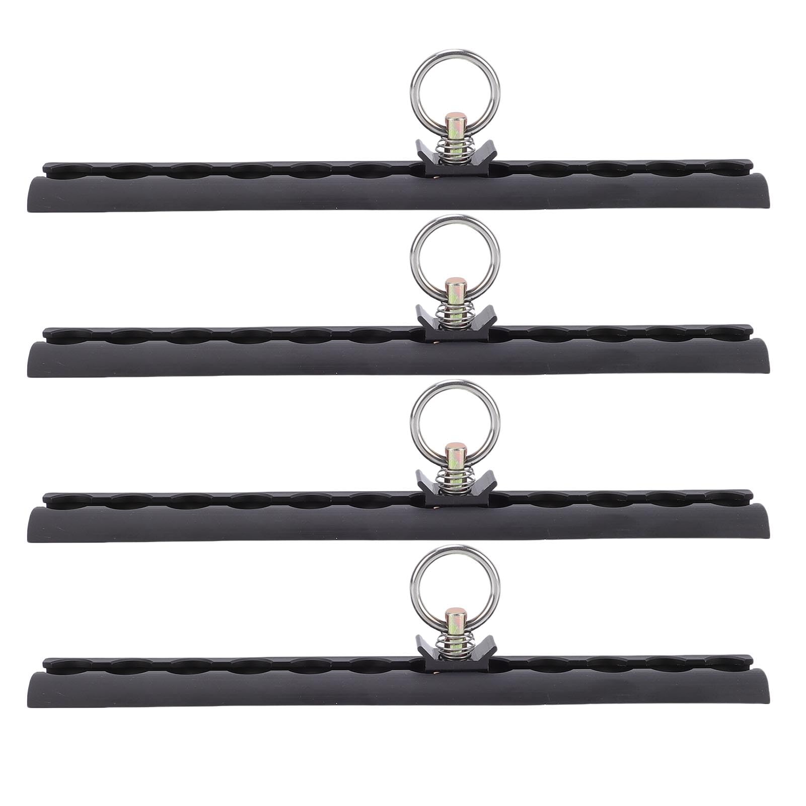 Tnfeeon de Amarre de Pista en L, Paquete de 8 Rieles de Pista en L de Aluminio de 12 Pulgadas con 8 Accesorios de Junta Tórica de Perno único, para Motocicletas, Vehículos Todo Terreno, (Black)