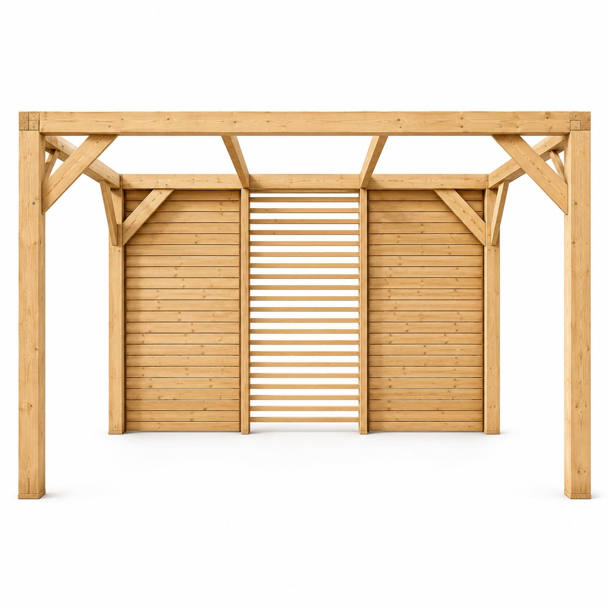 Pergola Bioclimatique 10.57m² Bois Naturel - VT3431V