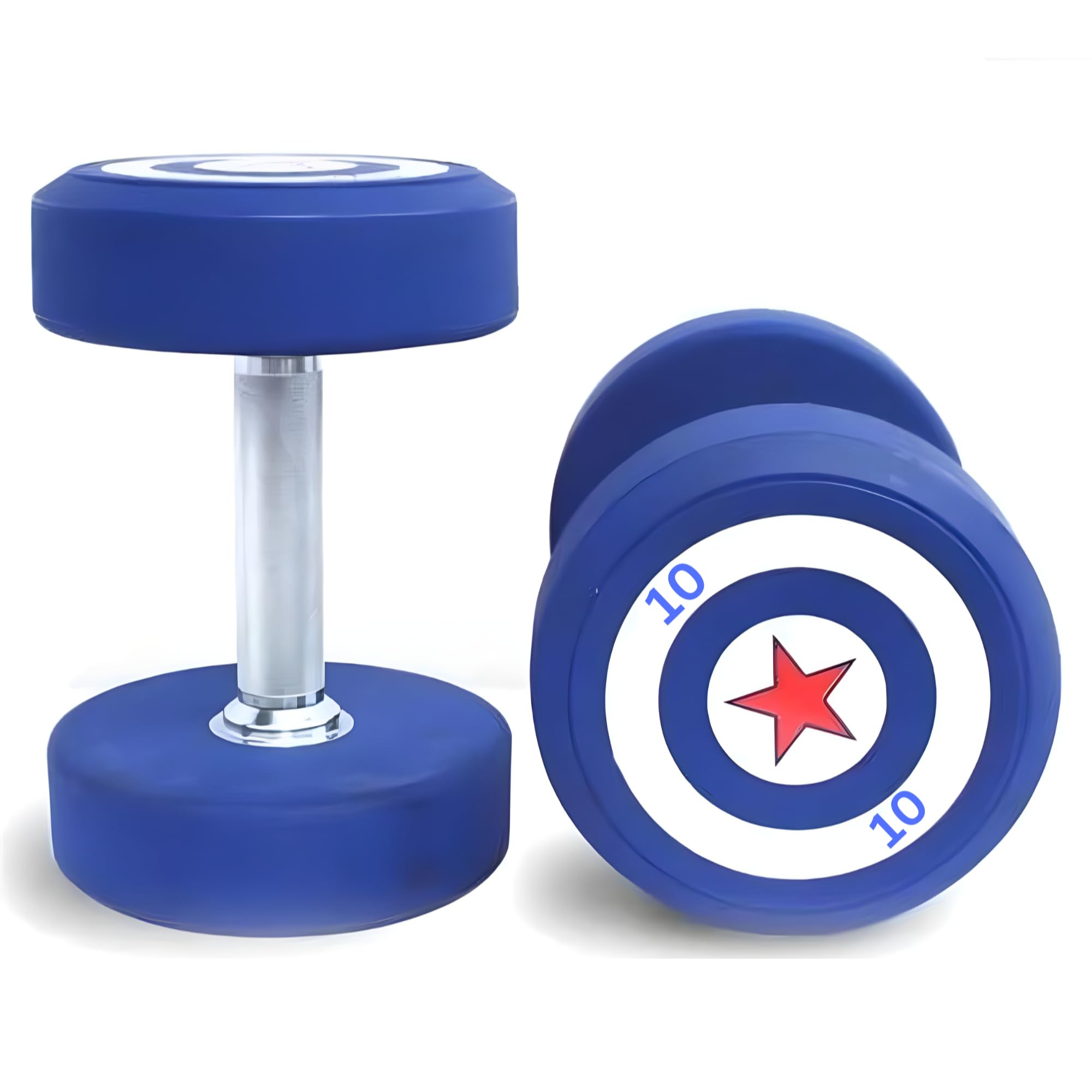 Blue Captain America Dumbbells Set (10 kg X 2 = 20 Kg) Set of 2 Fixed Round Dumbells for Gym Home workout Exercise & Fitness Heavy Duty Solid Caste Iron Handle (B0CW37L9FL) Amazon Price History, Amazon Price Tracker