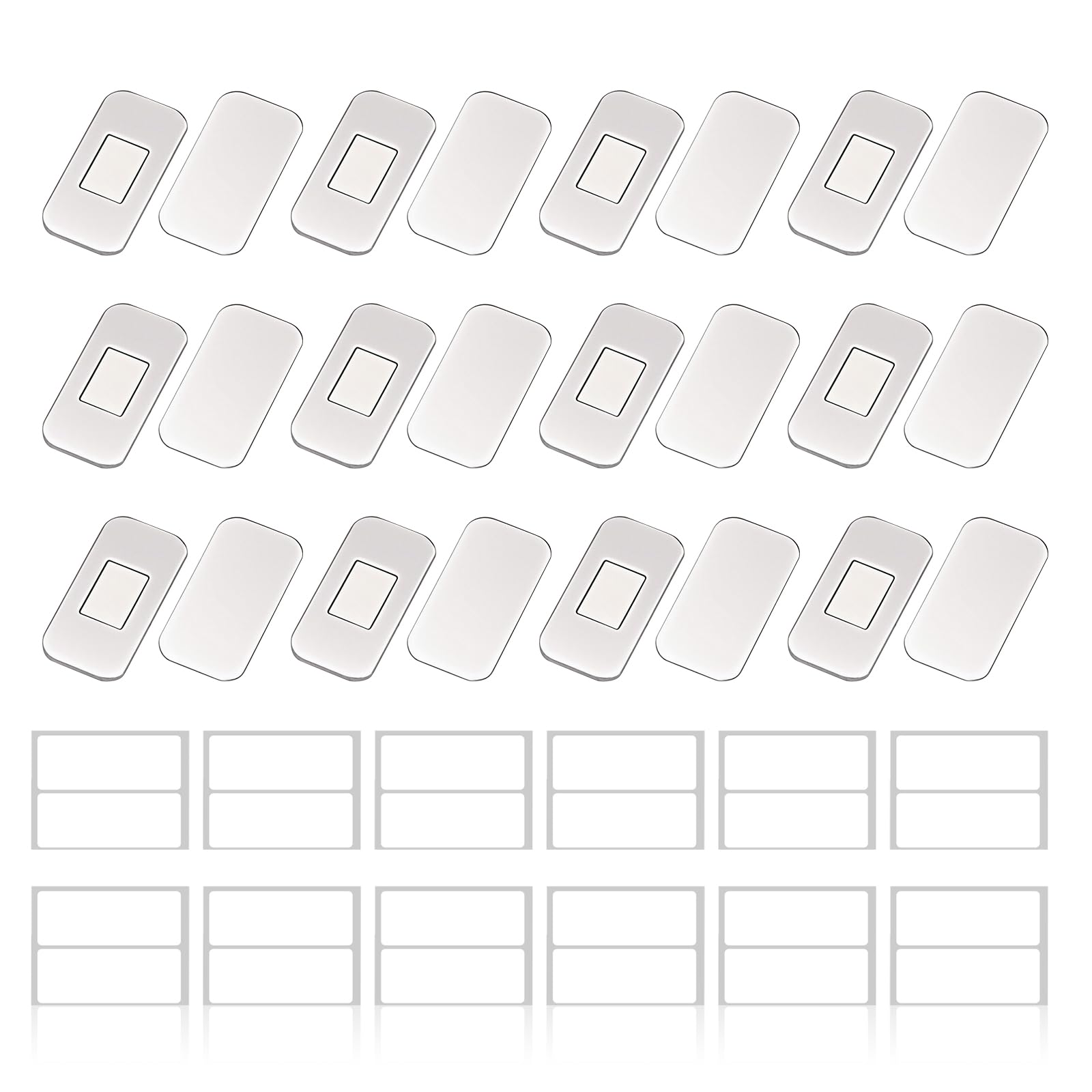 No Drill Magnetic Cabinet Door Catch,12 Pack Cabinet Door Magnetic Latches,Stainless Steel Cupboard Magnets Desk Closer,Adhesive Drawer Magnets Closure,Invisible Catches for Wardrobe,Bathroom,Sliver
