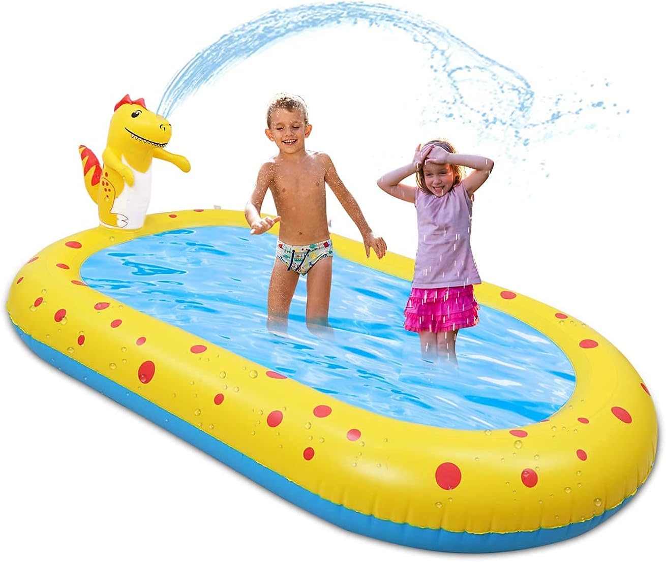 Kiddie Inflatable Pool Dinosaur Inflatable Pool Outdoor Water Play LUVIN Play Center Baby Family Swimming Pool Fun Water Toys for Kids/Baby Infant Toddlers Garden Backyard for Boys Girls Summer Gift