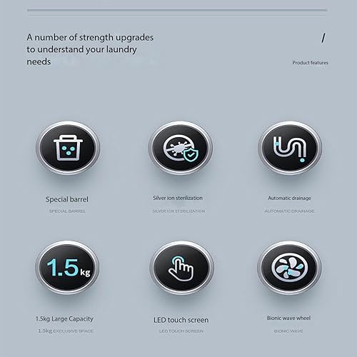 Miniatura 4 de Mini lavadora, ropa interior de 135 W y lavadora de calcetines, 3.3 lbs, adecuada para ropa interior, calcetines, ropa de niños