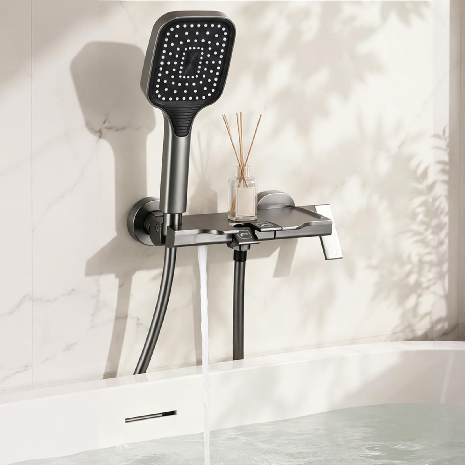 Mezclador de baño cascada con llaves de piano y ducha