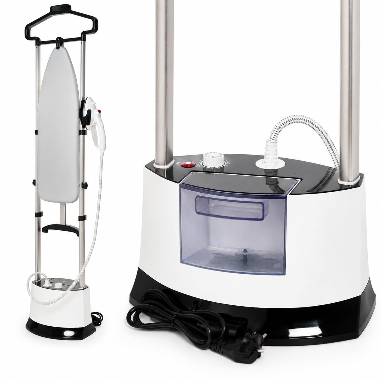 Venkillian Clothes Steamer Upright: Vertical Garment Steamer 1400 W 6 Bar with Folding Board 1.6 L Tank 12 Levels for Shirts Curtains Slacks Laundry Room and Home Clothing and Fabric Care