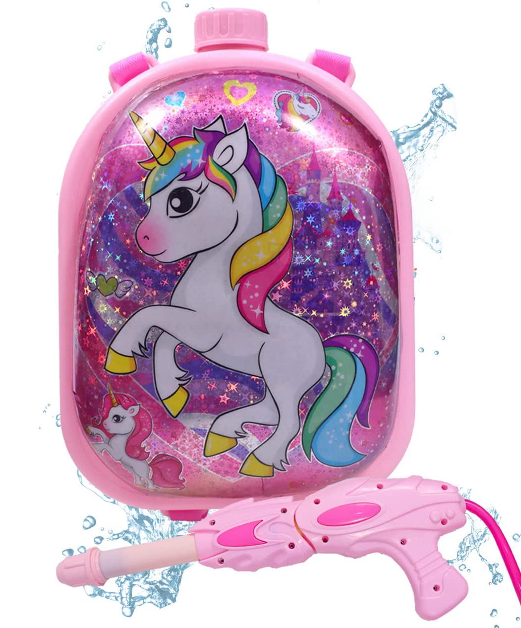 Toyshine Holi Water Toy Gun with Pressure Mechanism for Long Throw, Back Holding Tank, Back Holding Tank, 3.2 L, Unicorn Pink (B09P3VBF2R) Amazon Price History, Amazon Price Tracker