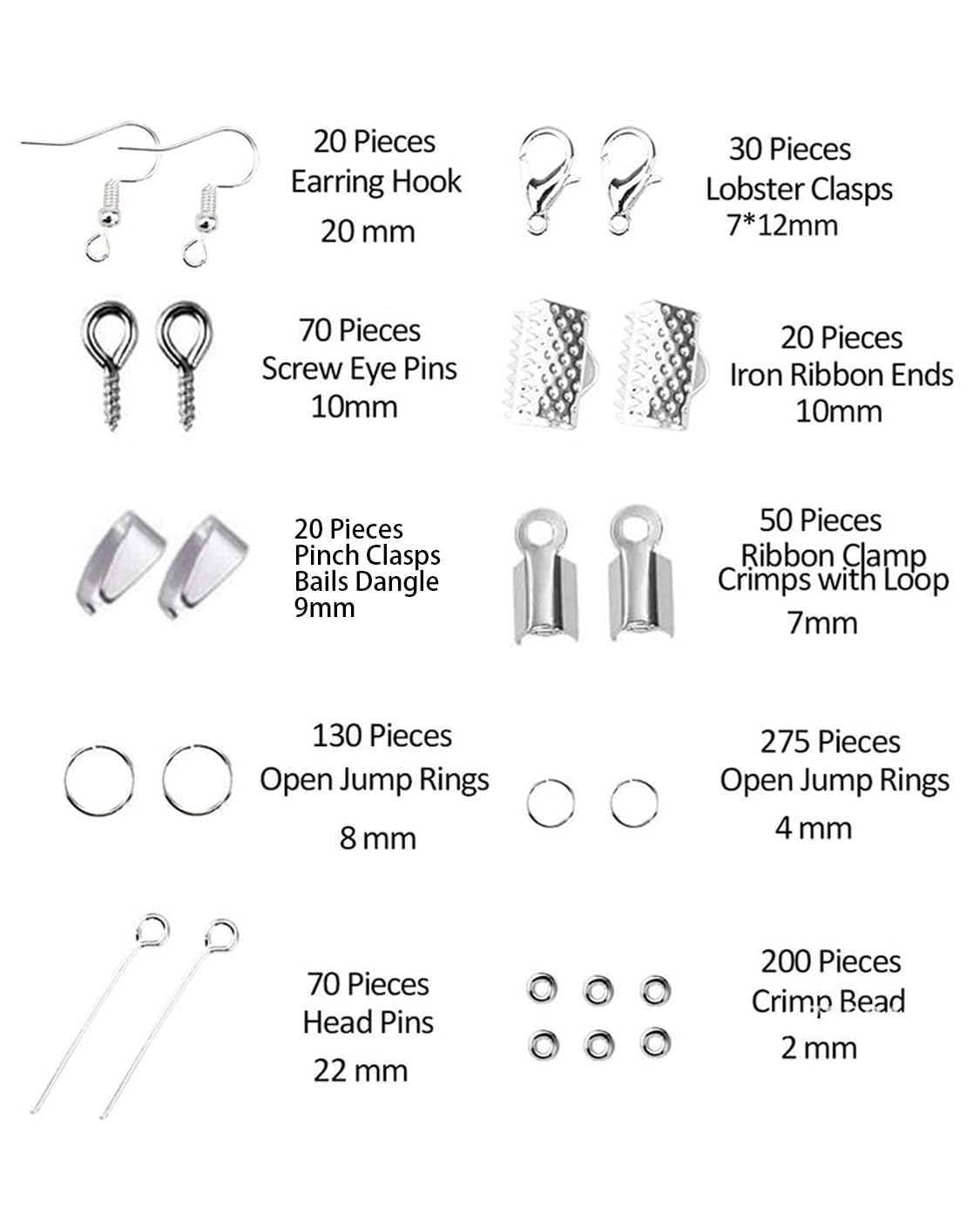 Swpeet Kit di Forniture per la Creazione di Gioielli Con Strumenti, Pinze in 3 Colori, Fili, 20 Stili di Risultati e Perline in 10