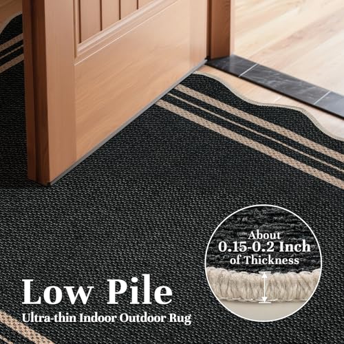 Tapete decorativo de yute EDIMENS 2x3 pies negro miniatura 2