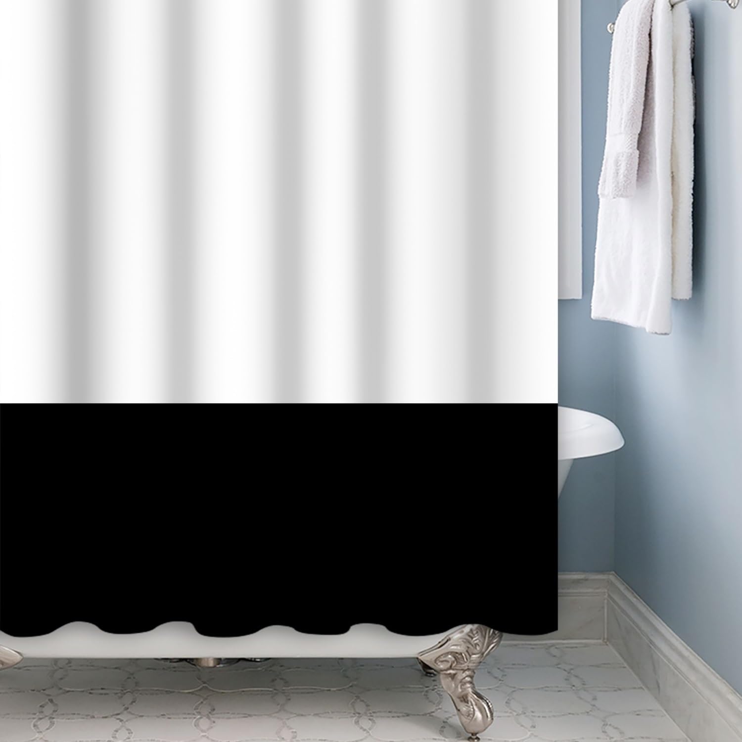 Xiaoterna Stripes Shower Curtain Modern Simple White and Black Stripe Shower Curtain Modern Line Bathroom Curtain Abstract Geometric Shower Curtain Machine Washable Waterproof Fabric 180x240cm - Image 4