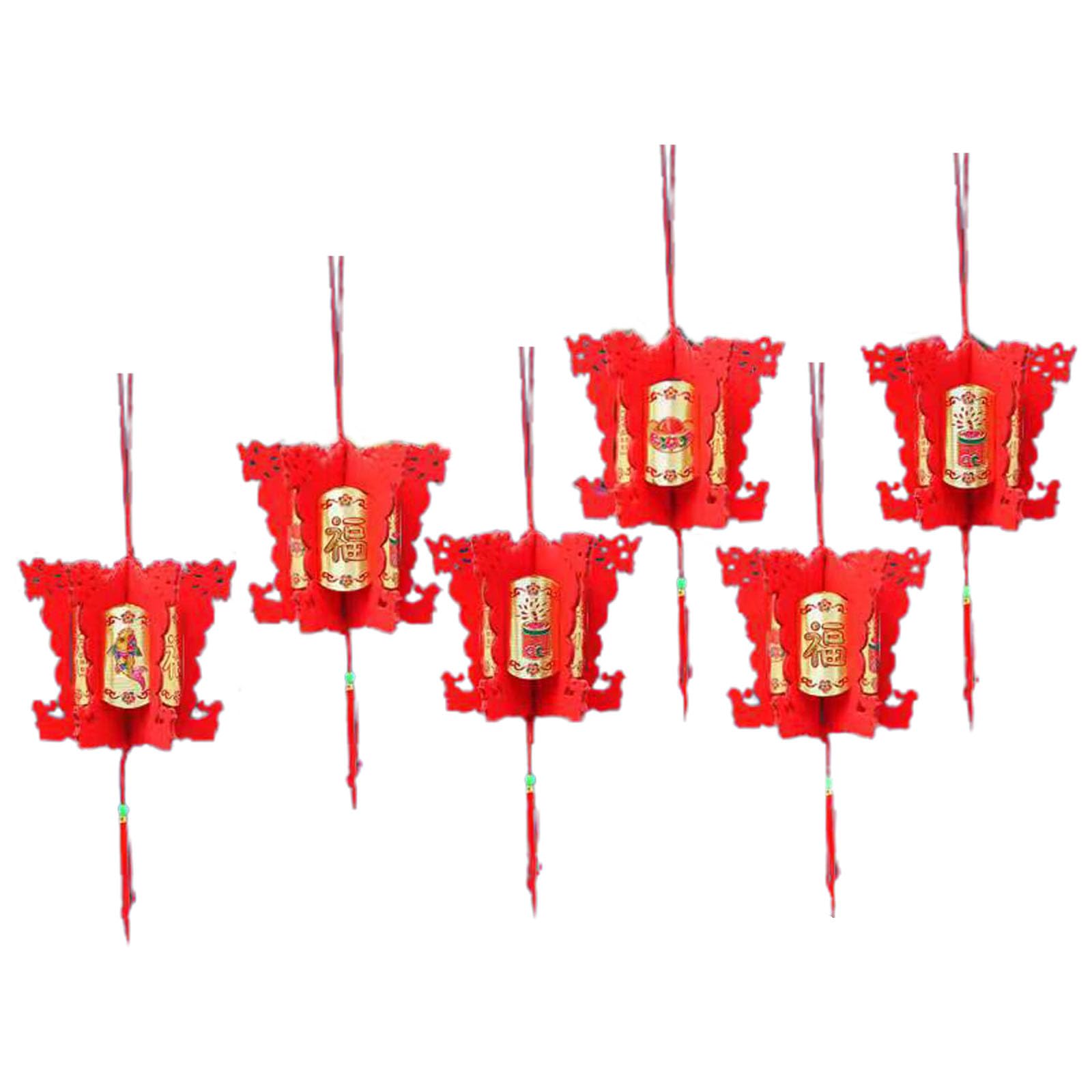 Tsophreniq 6pcs New Year Lanterns Pendants 2023 Spring Festival Flocking Chinese New Year Decorations Plant Decor Hanging Hanging Lanterns Outdoor