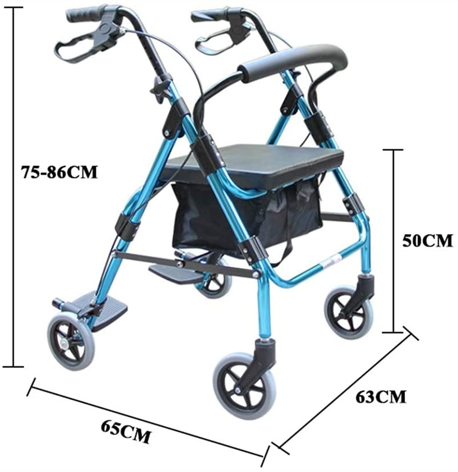 Carro Con Cesta De La Compra Con Asiento Diseño De Freno De Mano Velocidad Ajustable Con Dispositivo De Pedal Plegable Ligero Y Portátil